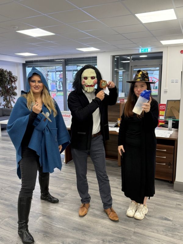 Recruiters in Crewe dressed up for halloween.