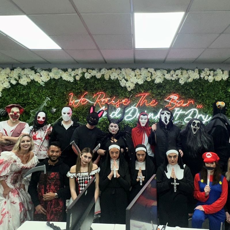 Group of recruiters dressed for Halloween