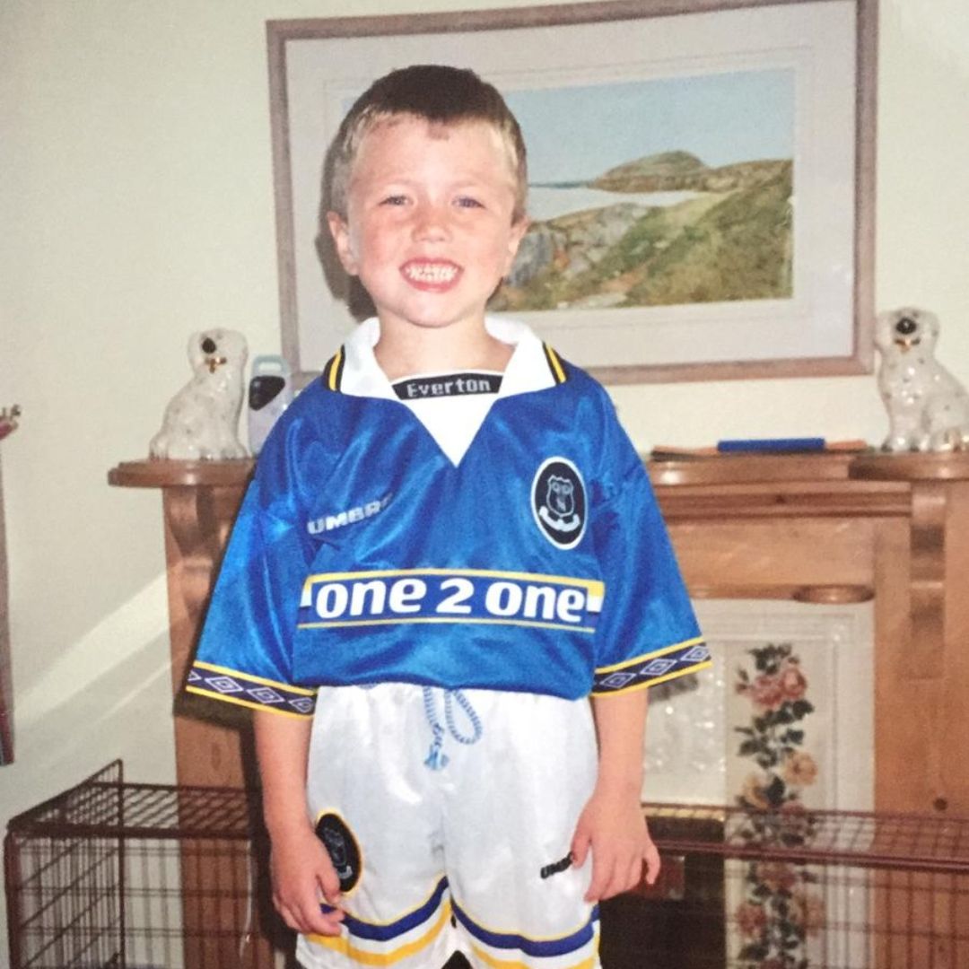 Picture of a boy in an Everton kid